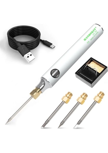 4 Ipucu Tipi Ayarlanabilir Sıcaklık USB Elektrikli Havya 5V 8W Şarjlı Lehim Kaynak Isıtıcı Kalay Tel Onarım Aracı 3 Uçlu (Yurt Dışından)