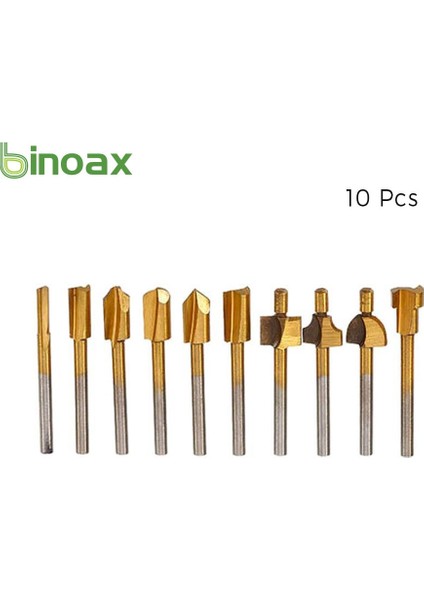 Titanyum 10 Adet Hss Freze Uçları Ahşap Kesici Freze Uyar Dremel Döner Alet Seti 1/8 "3mm Shank Marangozluk Freze Uçları Döner Araçları Dıy (Yurt Dışından) fiyatları