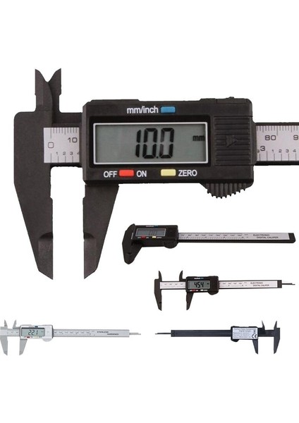 Siyah Şık 150MM/6 Inç LCD Dijital Elektronik Sürmeli Kumpas Ölçer Micromete Dijital Cetvel Ahşap Çalışma Ölçme Aracı (Yurt Dışından)