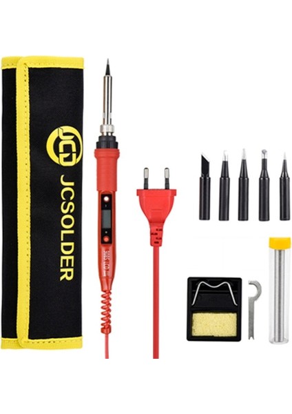 80W Kırmızı Set5 80W 220V Ab 80W LCD Havya Seti Ayarlanabilir Sıcaklık 220V/110V Lehim Kaynak Araçları Lehim Sökme Pompası Lehimleme Ipuçları Seramik Isıtıcı (Yurt Dışından)