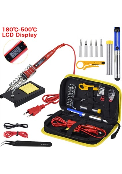80W Kırmızı Set5 80W 220V Ab 80W LCD Havya Seti Ayarlanabilir Sıcaklık 220V/110V Lehim Kaynak Araçları Lehim Sökme Pompası Lehimleme Ipuçları Seramik Isıtıcı (Yurt Dışından)