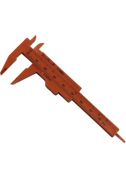 B 1 Adet 0-80MM Çift Kurallı Ölçekli Plastik Sürmeli Kumpas Öğrenci Kadranlı Gösterge Mikrometre Ölçüm Cetveli Iç Çapı Derinlik Ölçer (Yurt Dışından)