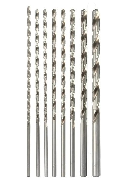 9.5X200MM 2mm/3mm/4mm/5mm/6mm/7mm/8mm Uzunluk 200MM Ekstra Uzun Hss Düz Şaftlı Matkap Ucu Ahşap Alüminyum ve Plastik Uzatılmış Büküm Matkap (Yurt Dışından) modelleri