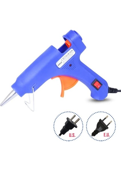 Mavi 20W, Ab 20W Mini Sıcak Tutkal Tabancası Hızlı Isıtma Sıcak Tutkal Tabancası El Sanatları Okul Dıy Sanatlar Ev Hızlı Onarım 8 Renk Kullanımı 7mm Tutkal Çubukları (Yurt Dışından)