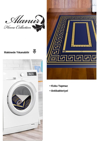 Dijital Mutfak Halısı Trend Keçe Kaymaz Taban Modern Carmel Gold