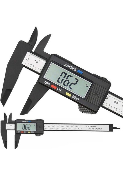 Hiçbir Dijital Kumpas 150MM 100MM Elektronik Dijital Kumpas Karbon Fiber Kadran Vernier Kumpas Ölçer Mikrometre Ölçme Aracı Dijital Cetvel (Yurt Dışından)