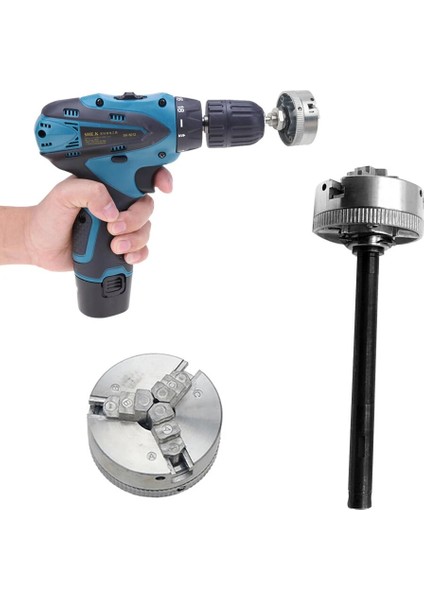 Ağaç Işleme 3 Çeneli Torna Chuck Kendini Merkezleme M12 Ahşap Kelepçe Makineleri Plaka Delik Matkap Tutucu Aksesuar Alet Seti (Yurt Dışından)