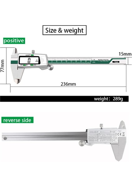 Kurulum Yenileme Çalışması Için Yüksek Hassasiyetli Sürmeli Kumpaslar LCD Dijital Ekran Paslanmaz Çelik Ölçüm Aletleri (Yurt Dışından) modelleri