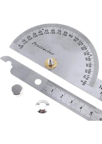 150MM Iletki Aracı 150 mm 200MM 250MM Açı Ölçeği Yuvarlak Kafa Döner 180 Derece Paslanmaz Çelik Ayarlanabilir Çift Kol (Yurt Dışından)
