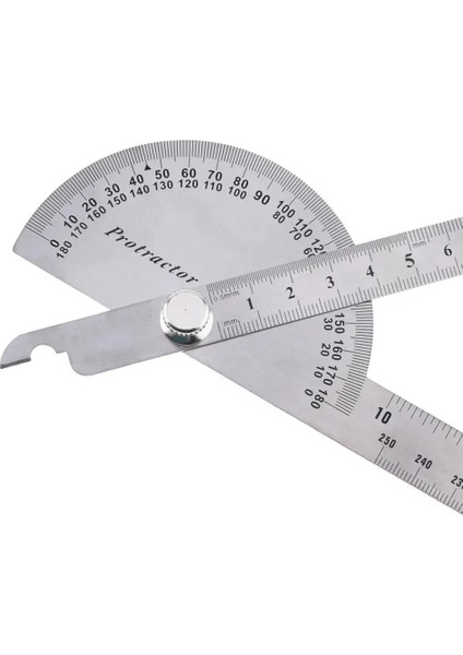 150MM Iletki Aracı 150 mm 200MM 250MM Açı Ölçeği Yuvarlak Kafa Döner 180 Derece Paslanmaz Çelik Ayarlanabilir Çift Kol (Yurt Dışından)