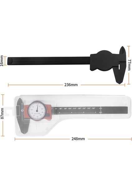 Ingiliz Sistemi Kadranlı Kumpas 150MM Plastik Elektronik Sürmeli Kumpas 6 Inç Mikrometre Ölçer (Yurt Dışından)