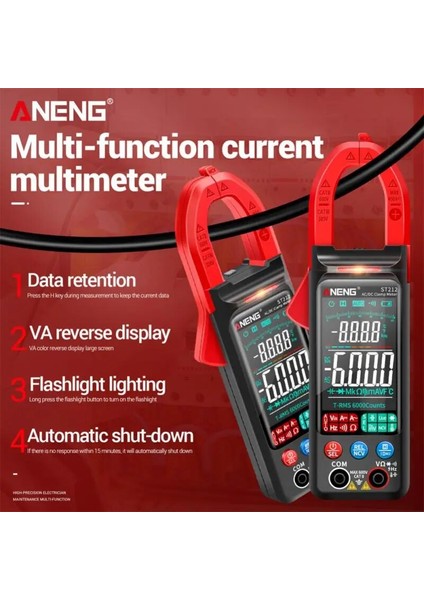 Siyah ST212 Pens Metre Dijital Pens Metre 6000 Sayım Ac Akım Multimetre Ampermetre Gerilim Test Cihazı Frekans Kapasite Aracı (Yurt Dışından) fırsatları