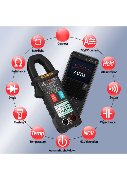 Mavi ST207 Dijital Bluetooth Uyumlu Profesyonel Bluetooth Uyumlu Pens Metre 6000 Sayım Dc/ac True Rms Multimetre Hz (Yurt Dışından) fiyatları