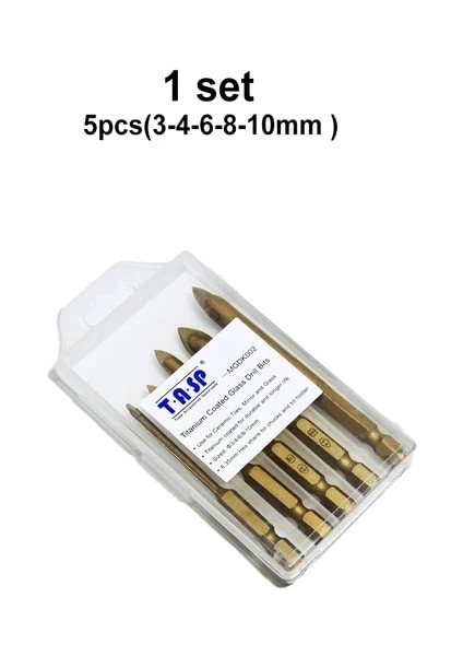 1 Takım (3-4-6-8-10MM) Tasp 5 Adet Cam Matkap Ucu Seti Tungsten Karbür Titanyum Kaplamalı Seramik Fayans Kesici 1/4 "şap 3 4 6 8 10MM Inşaat Araçları (Yurt Dışından)