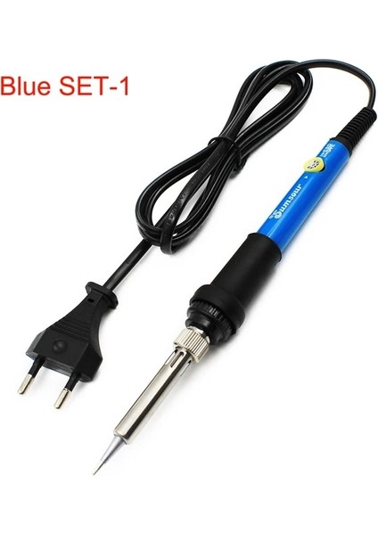 Mavi Set-1 110V Us Plug Versiyonu Elektrikli Havya 110V / 220V 60W Sıcaklık Ayarlanabilir Mini Saplı Isı Kalemi Lehim Istasyonu Ipuçları Standı Tel Aletleri (Yurt Dışından)