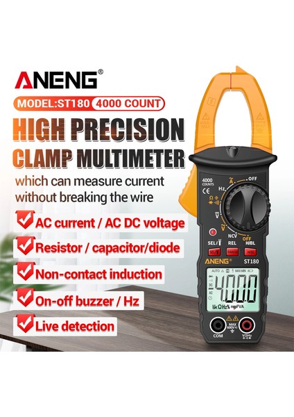 Kırmızı Aneng ST180 Dijital Multimetre Pens Metre Kelepçe Evrensel Metre Test Cihazı 4000 Sayımlar Voltmetre Ampermetre Ac Dc Gerilim Ncv Test Cihazı (Yurt Dışından) fiyatları
