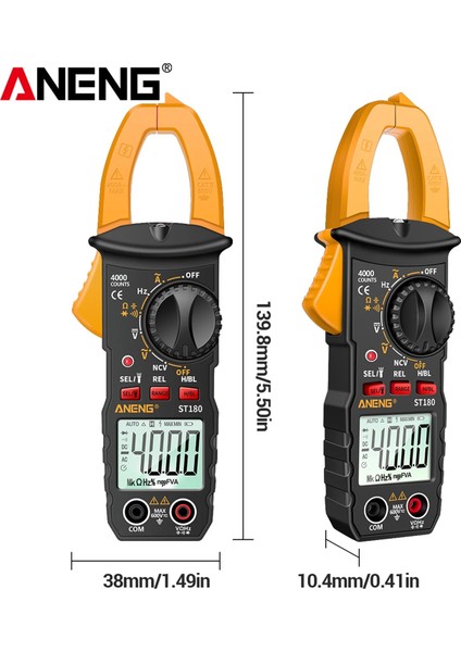 Kırmızı Aneng ST180 Dijital Multimetre Pens Metre Kelepçe Evrensel Metre Test Cihazı 4000 Sayımlar Voltmetre Ampermetre Ac Dc Gerilim Ncv Test Cihazı (Yurt Dışından) fırsatları