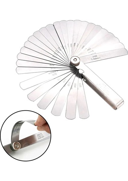 0.02-1mm Feeler Ölçer Yüksek Hassasiyetli Metrik Ölçer 32 Bıçaklı Cetvel Ölçü Aracı Ölçme Araçları (Yurt Dışından)