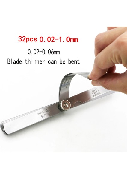 0.02-1mm Feeler Ölçer Yüksek Hassasiyetli Metrik Ölçer 32 Bıçaklı Cetvel Ölçü Aracı Ölçme Araçları (Yurt Dışından)