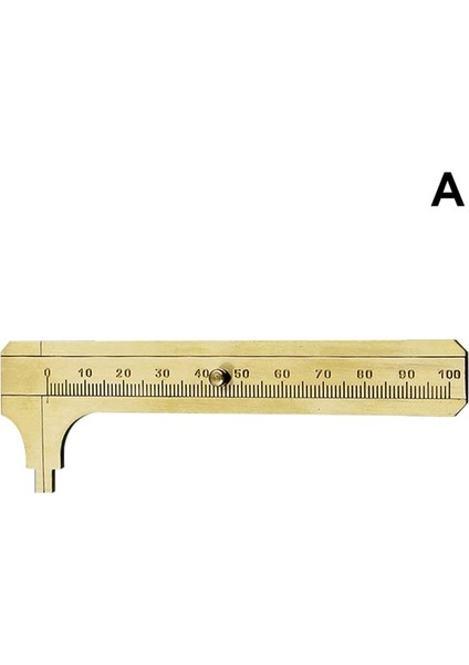 100MM A Mini Pirinç Ölçeği 80/100MM Sürgülü Ölçer Sürmeli Kumpas Cetvel Cep Ölçme Aracı MAZI888 (Yurt Dışından)