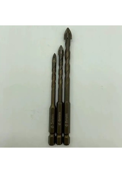 5 6 8mm 3-12MM Çapraz Hex Kiremit Matkap Uçları Seti Cam Seramik Beton Delik Açıcı Tuğla Sert Alaşım Üçgen Bit Araç Kiti (Yurt Dışından)