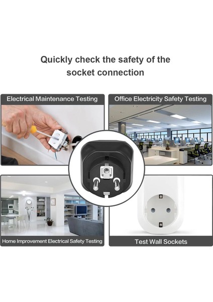 AST01 LED Göstergesi Abd Fişi Bsıde AST01 Elektrik Soketi Test Cihazı Ab Abd Ingiltere Au Fişi Rcd Gfcı Test Çıkışı Topraklama Sıfır Hattı Fişi Polarite Faz Duvar Kontrolü (Yurt Dışından)