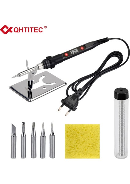 QH908S Kıt3 80W 220V, Abd Jcd 80W Dijital Elektrikli Havya Seti Sıcaklığı Ayarlanabilir 220V Kaynak Aracı Seramik Isıtıcı Lehimleme Ipuçları Rework 908S (Yurt Dışından) fiyatları