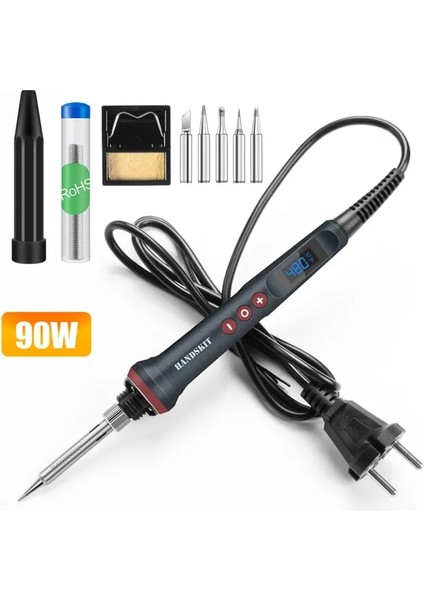 90W Kiti Abd Plug 110V 200W Havya Taşınabilir Dijital Sıcaklık Ayarı Otomatik Uyku Dahili Termal Seramik Isıtma Elektronik Kaynak Araçları (Yurt Dışından)