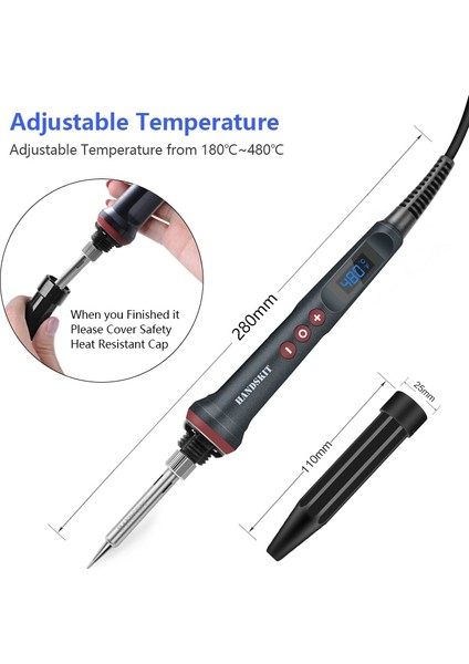 90W Kiti Abd Plug 110V 200W Havya Taşınabilir Dijital Sıcaklık Ayarı Otomatik Uyku Dahili Termal Seramik Isıtma Elektronik Kaynak Araçları (Yurt Dışından) modelleri