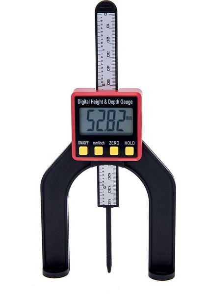 Kırmızı 0-80MM 0.01MM Kendinden Ayaklı Dijital Derinlik Ölçer Ölçer LCD Yükseklik Göstergeleri Kaliperleri Yönlendirici Masaları Ağaç Işleme Ölçme Araçları (Yurt Dışından) fırsatları