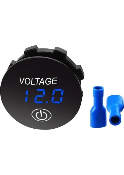 Yeşil Ekran Dc 12 V-24 V LED Mini Yuvarlak Dijital Voltmetre Dokunmatik Açık Kapalı Anahtarı Metre Test Cihazı Araba/motosiklet/motorlu Tekne/kamyon Tamir Için (Yurt Dışından)