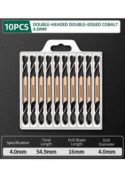 4.0mm 10 Adet Yeşil 3.0-6.0mm Kobalt Kaplamalı Büküm Matkap Ucu Seti Süper Sert Matkap Ucu Ahşap/metal/paslanmaz Çelik Delik Kesici Elektrikli El Aletleri (Yurt Dışından)