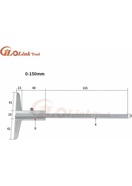 150MM 6 "0-150MM Derinlik Sürmeli Kumpas 0.02 Alüminyum Alaşımlı Metrik Ölçer Mikrometre Ölçme Araçları Yüksek Kalite (Yurt Dışından)