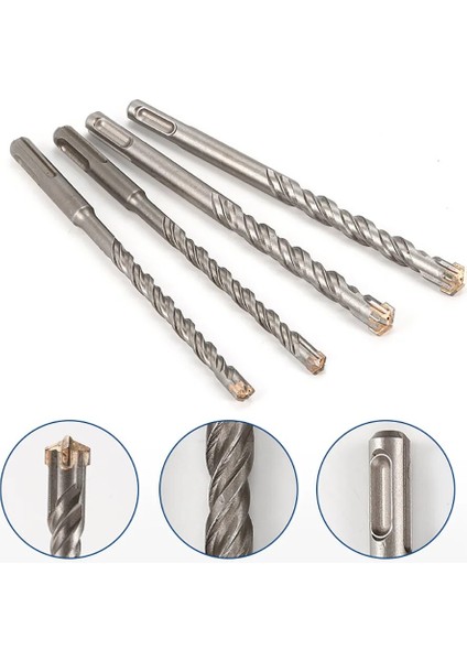 12MM x 350MM Sds Kare Tungsten Çelik Alaşımlı Çapraz Matkap Ucu 350MM Beton Matkap Ucu Sds Plus Sds Kare.duvarları ve Taşları Delmek Için (Yurt Dışından)