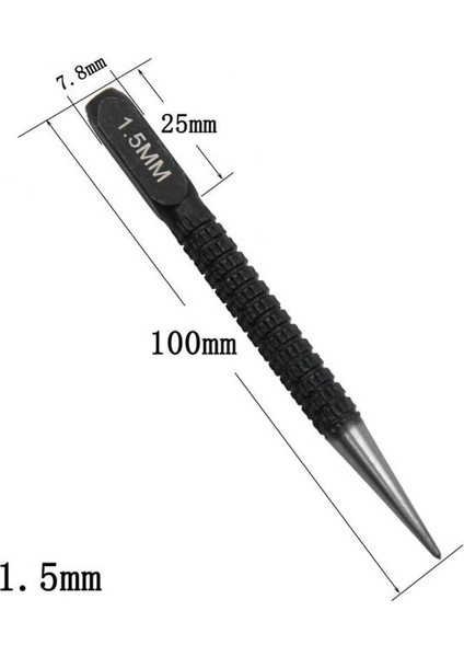1.5mm 1 Pc 1.5mm/2mm/3mm Alaşımlı Çelik Otomatik Merkezi Punch Seti Ayarlanabilir Yaylı El Aletleri Işaretleyici Ahşap Cam Basın Dent Metal Matkap (Yurt Dışından)