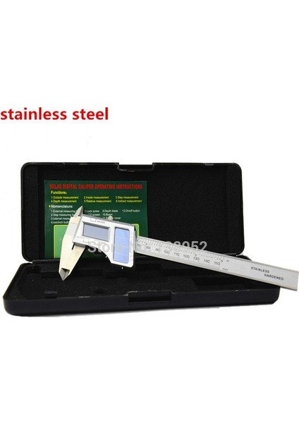 Paslanmaz 0.01MM Yüksek Kalite 150MM 0.01MM Paslanmaz Çelik Güneş Dijital Kumpas Güneş Enerjisi Karbon Fiber Elektronik Sürmeli Ölçer Mikrometre (Yurt Dışından)