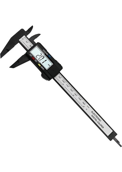 04 Sıcak 0-150 mm Geniş LCD Ekran Elektronik Dijital Sürmeli Kumpas Ekran Karbon Fiber Ölçme Aracı Yüksek Mukavemetli Doğrudan Okuma (Yurt Dışından)