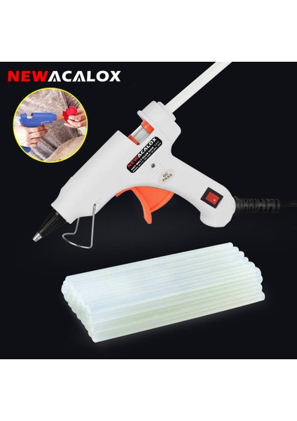 Beyaz Tutkal Tabancası 20W, Ab Newacalox 20W 220V Sıcak Tutkal Tabancası ile 20 Adet 7mm Tutkal Çubukları Endüstriyel Mini Tabancalar Termo Tutkal Tabancası Isı Sıcaklığı Aracı (Yurt Dışından)