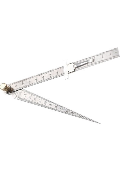 2 In 1 2 In 1 Yüksek Hassasiyetli Paslanmaz Çelik Boşluk Cetvel 0-15MM Kama Şekilli Feeler Ölçer Konik Cetvel Ölçme Aracı (Yurt Dışından)