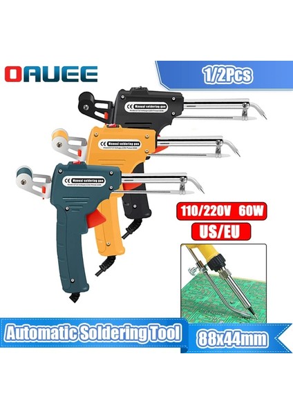 Sarı Set 60W, Ab Elektrikli Havya 110V/220V 60W Abd/ab/fiş El Tipi Dahili Isıtma Otomatik Endüstriyel Teneke Tabancası Kaynak Onarım Aracı (Yurt Dışından)