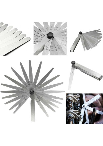 20 Bıçak 0.05-1mm Feeler Göstergeleri Evrensel Kalınlık Ölçer Yüksek Doğruluk Boşluk Ölçme Aracı Paslanmaz Çelik Katlanabilir Feeler Probu Kalınlık Göstergeleri (Yurt Dışından) indirimleri
