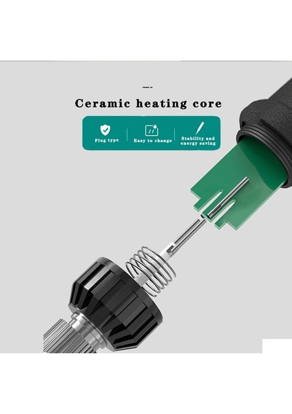 Siyah Paket 5 60W, Cn Timostention Ab 220V Yüksek Kaliteli LED Akıllı Dijital Ekran Elektrikli Havya Abd Kaynak Kalay Tabancası Cihazı Onarım Aracı Seti (Yurt Dışından)