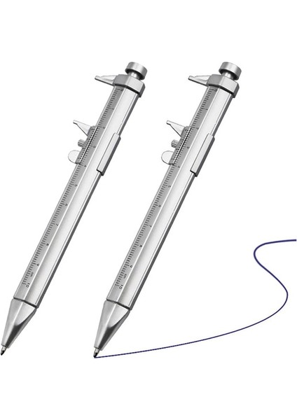 2 Adet 1-10 Adet Çok Fonksiyonlu Kumpas Kalem 0-100 Sürmeli Kumpas Silindiri Tükenmez 1.0mm Mavi Siyah Öğrenci Kırtasiye Ölçüm Araçları (Yurt Dışından)