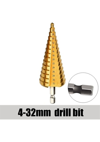 4-32MM Altıgen 3 Adet 3-12MM 4-12MM 4-20MM Adım Matkap Ucu Titanyum Kaplama Hss Düz Oluk Kaplamalı Ahşap Delik Kesici Koni Matkap Güç Alet Takımı (Yurt Dışından)