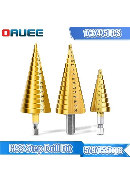 4-32MM Altıgen 3 Adet 3-12MM 4-12MM 4-20MM Adım Matkap Ucu Titanyum Kaplama Hss Düz Oluk Kaplamalı Ahşap Delik Kesici Koni Matkap Güç Alet Takımı (Yurt Dışından) modelleri