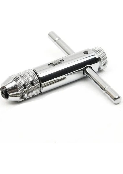 Set 1 Ayarlanabilir Gümüş T-Kolu Cırcır Musluk Tutucu Anahtarı ile 5 Adet M3-M8 3mm-8mm Makine Vidası Konu Metrik Fiş T-Şekilli Musluk (Yurt Dışından)