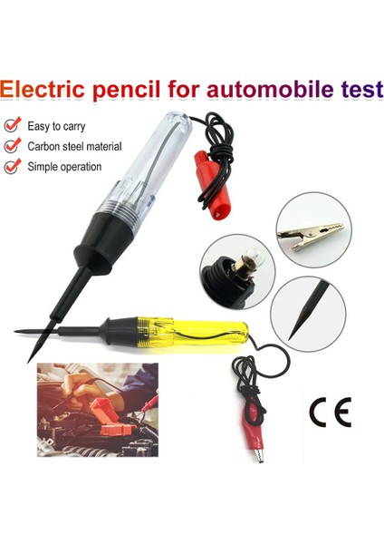 Sarı 6 V-24 V Araba Kamyon Gerilim Devre Test Cihazı Oto Araçları Araç Teşhis Probu Test Kalemi Ampul Otomobil Polarite Kalem Automobi Için (Yurt Dışından) fiyatları