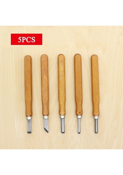 5 Adet Set Ağaç Işleme Oyma Bıçağı Seti Çok Fonksiyonlu Dıy El Yapımı Ahşap Oyma Soyma Sanat Modelleme Bıçağı Ahşap Saplı Keski Aracı (Yurt Dışından)