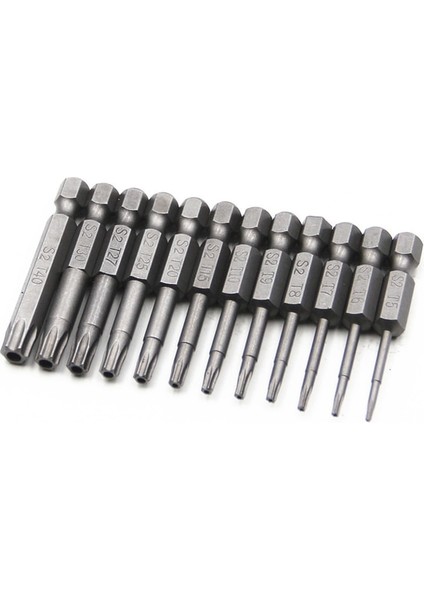 Uzunluk 50MM 12 Adet 12 Adet 1/4 "altıgen Uçlar Sürücü Kurcalamaya Dayanıklı Güvenlik Matkap Manyetik Bit Seti Torx Tornavida Düz Kafa F1FC Yüksek Kalite 50MM (Yurt Dışından)
