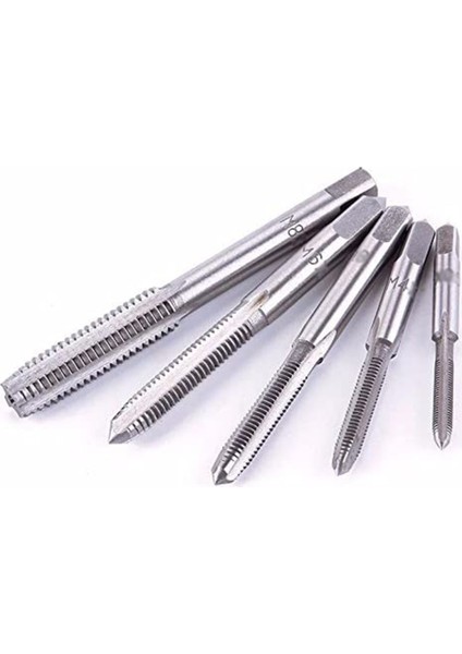 Set 1 Ayarlanabilir Gümüş T-Kolu Cırcır Musluk Tutucu Anahtarı ile 5 Adet M3-M8 3mm-8mm Makine Vidası Konu Metrik Fiş T-Şekilli Musluk (Yurt Dışından)